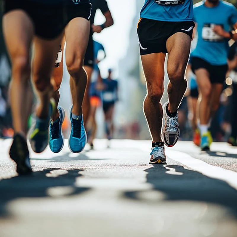 Nogi biegaczy na trasie maratonu